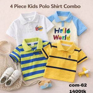 4 pices cotton step polo combo for boys com-62
