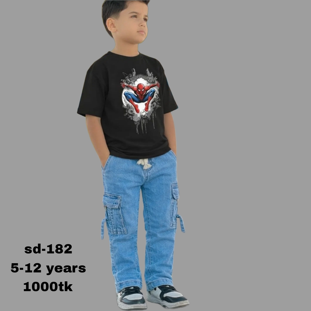 Exclusive 6 pocket denim pant & t-shirt sd-182