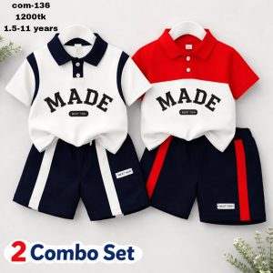 2 set polo shirt and pant combo -136