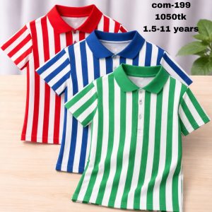 3 pices cotton step polo combo for boys com-199
